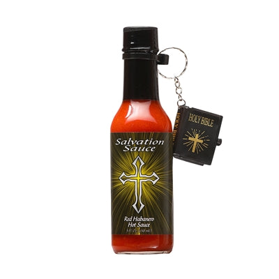 Chilisauce Rettung Sauce Rot Habanero mit Mini Bibel Schlüsselanhänger Hitze 10