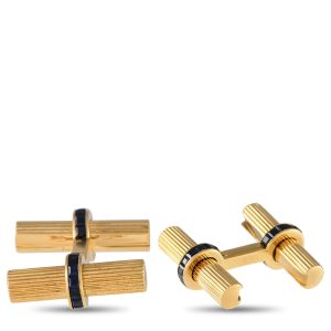 Van Cleef & Arpels Van Cleef & Arpels 18 Karat Gelbgold und Saphir Tuxedo Manschettenknöpfe Set VC16 -051524