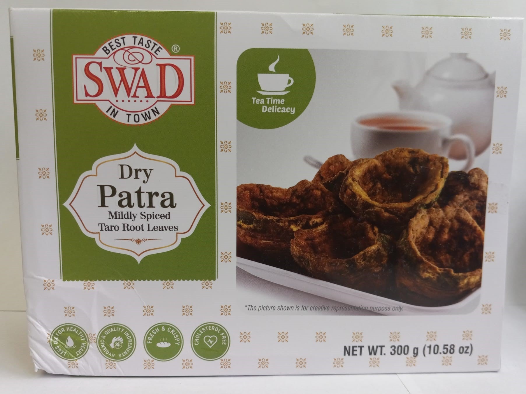 Swad Dry Patra, leicht gewürzte Tarowurzelblätter 10.58oz (300g)