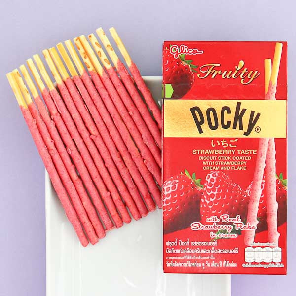Pocky Keks Sticks – Erdbeerflocken & Sahne