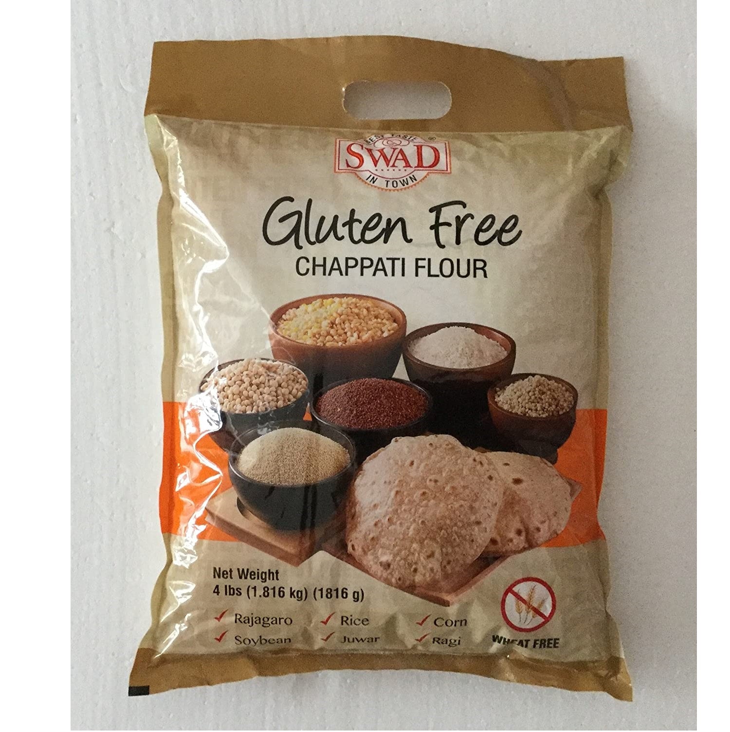 Swad Glutenfrei, Weizenfrei Mehrfarbig-Grain Chappati Mehl 10lbs