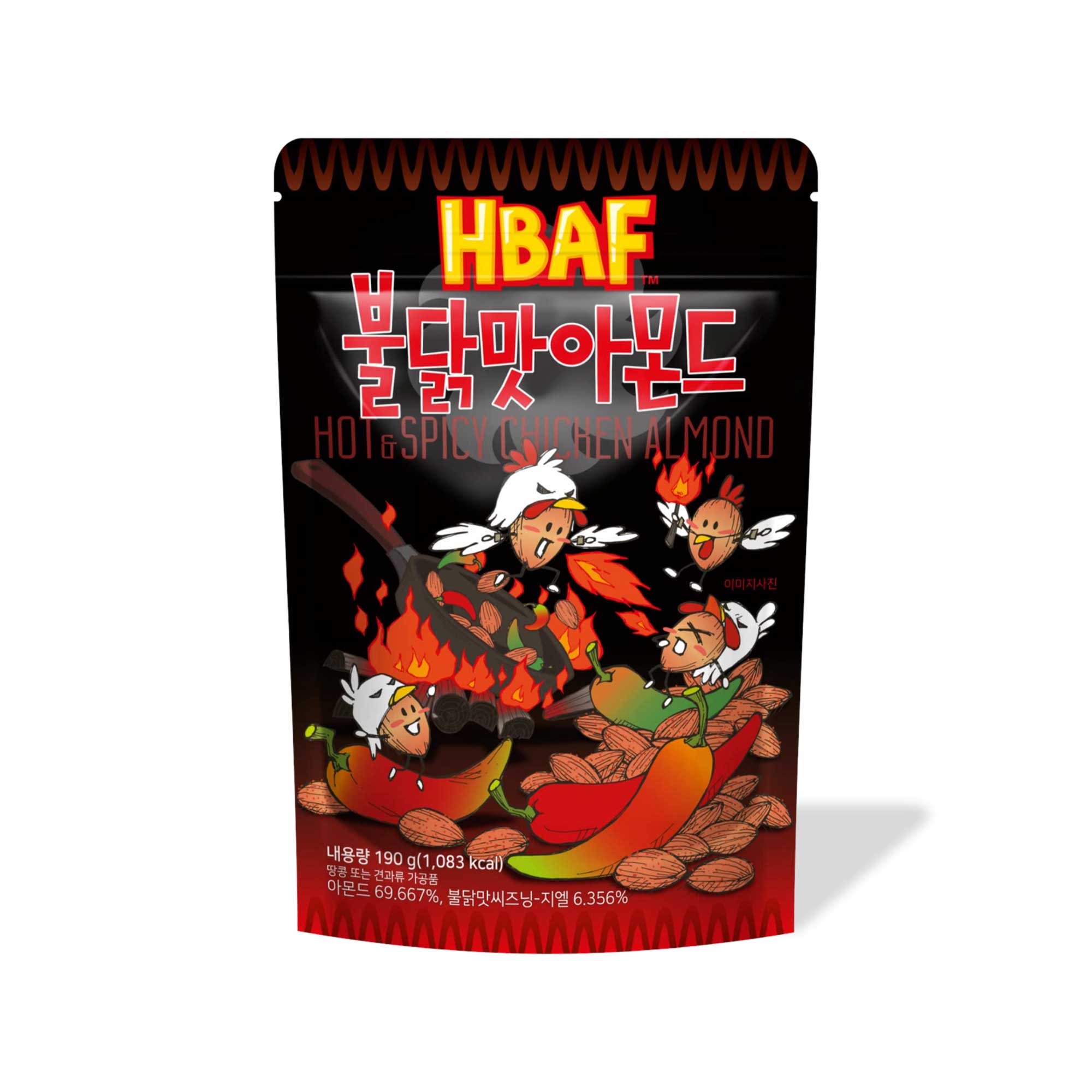 HBAF Koreanische Mandeln: Buldak scharf BBQ Hähnchen