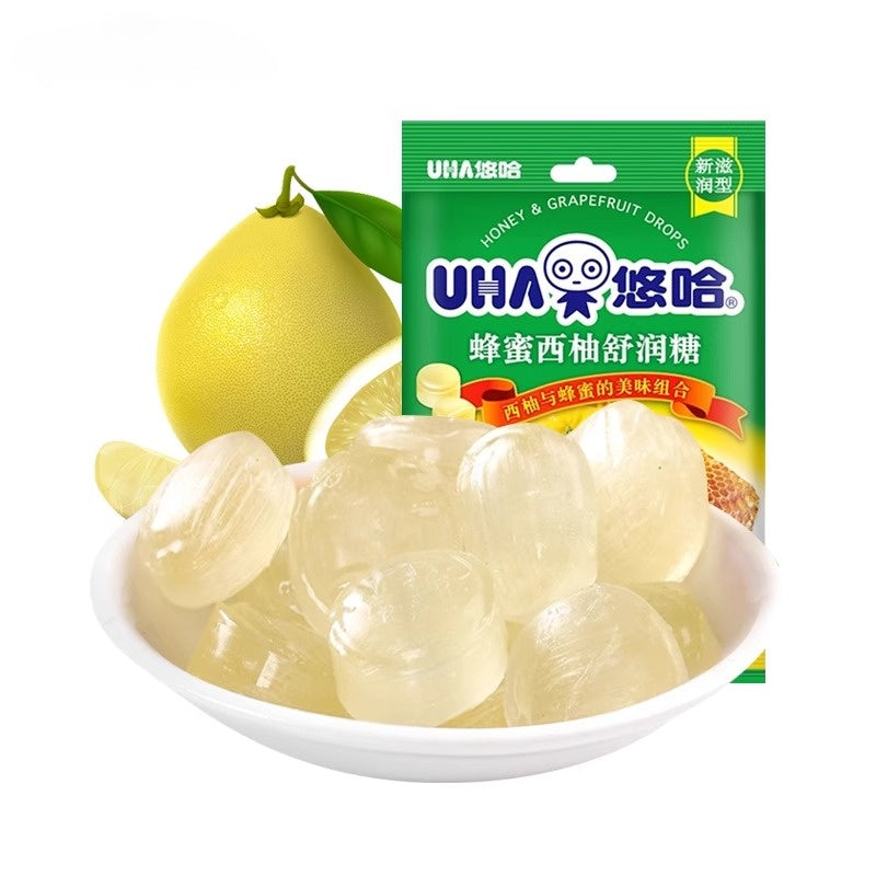 UHA Honig & Grapefruit Tropfen hart Süßigkeiten 103g