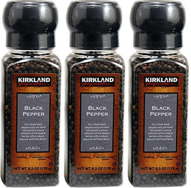 Kirkland Schwarzer Pfeffer mit Grinder, 6,3 oz. (Packung mit 3)