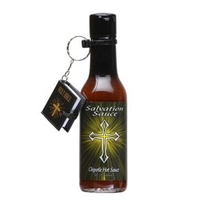 scharfe Sauce Heilsauce Chipotle mit Mini-Bibel Schlüsselanhänger Hitze 8 $13.