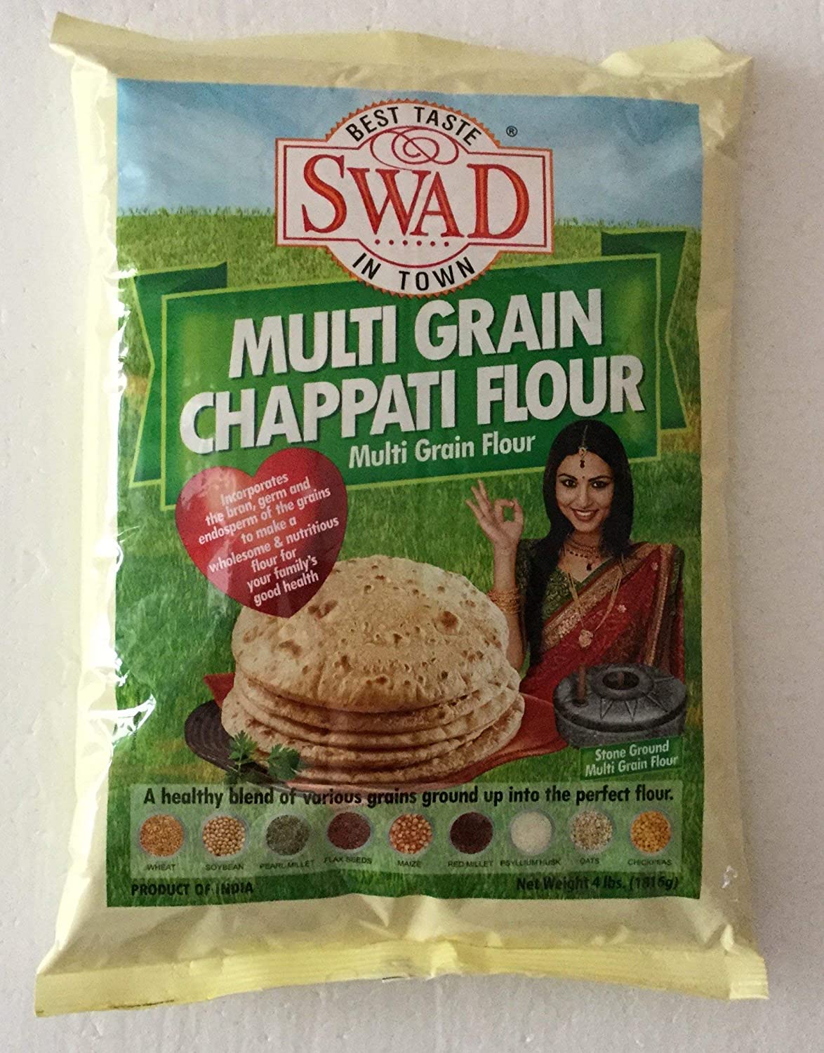 Swad Mehrfarbig-Grain Chappati Mehl – 4 Lbs