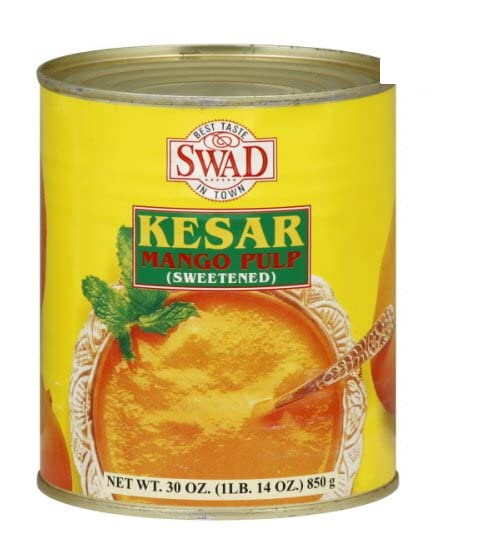 Swad Kesar Mango Pulp, 30-Unze (Packung mit 6)