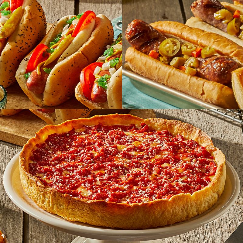 Wiener Hot Dog Kit, Nottoli Italienische Wurst Sandwich Kit & 2 Lou's Pizzas
