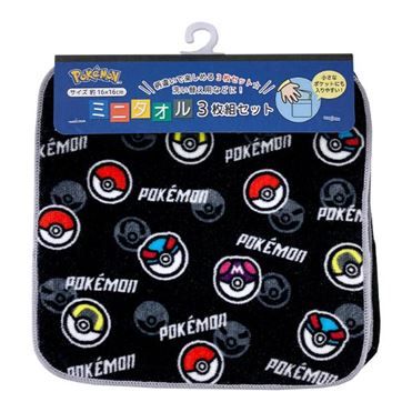 Pokémon Mini Handtücher 3-Packung – Taschengröße 16×16 cm