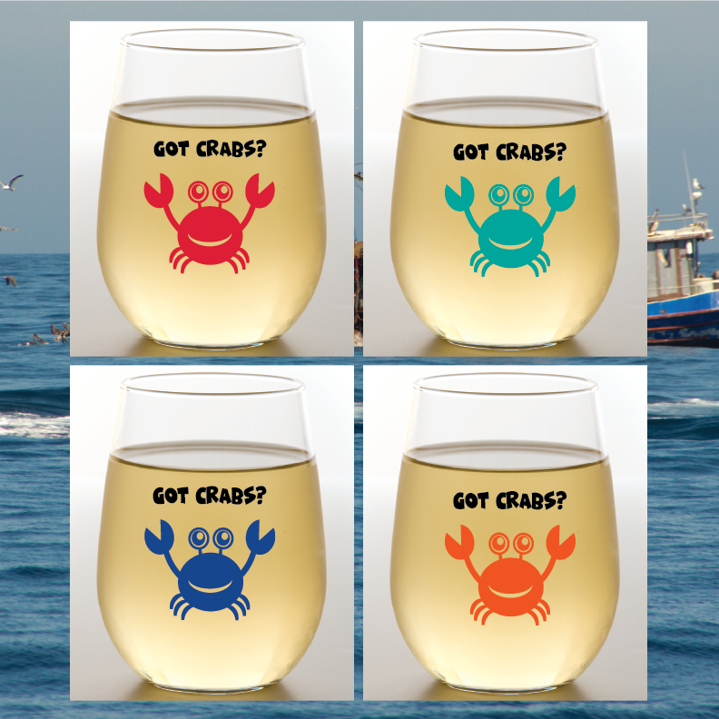 Wine-Oh! – GOT CRABS? Shatterproof Weingläser- 4er Packung