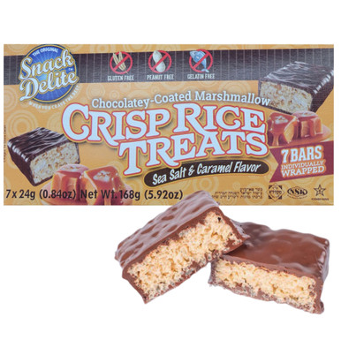 Snack Delite Marshmallow Crisp Reis Leckereien, Meersalz & Karamell Geschmack, 7 Stück