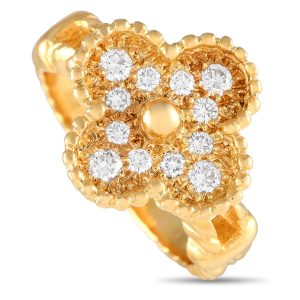 Van Cleef & Arpels Van Cleef & Arpels 18 Karat Gelbgold 0,48 ct Diamant-Alhambra-Ring VC05-051524