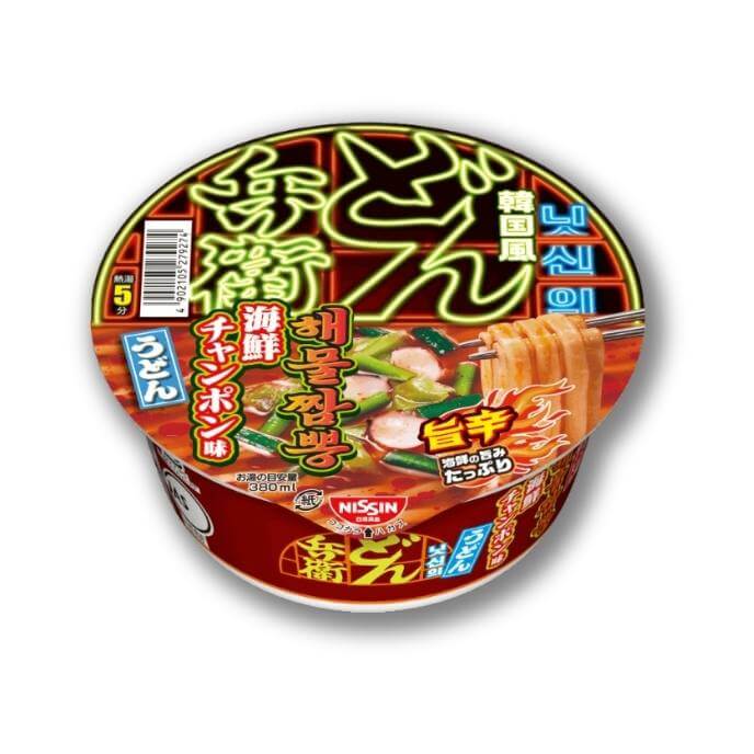 Nissin Donbei koreanischen Stil Umami scharf Seafood Champon Udon