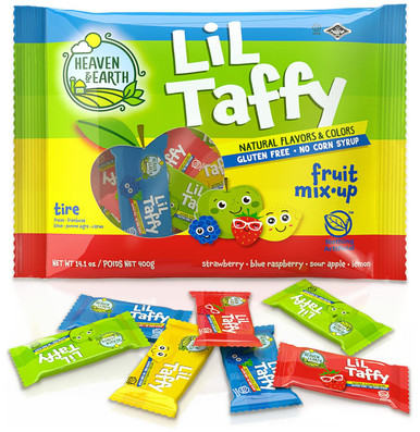 Himmel & Erde Lil Taffy Fruchtmischung, natürliche Aromen & Farben, glutenfrei, kein Maissirup, 40 Stück