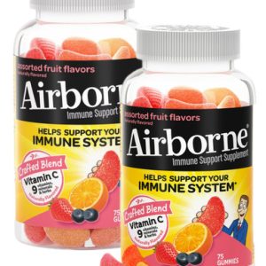 Airborne Gummies Immune Support, verschiedene Fruchtaromen, 75 Stück (2er Packung)