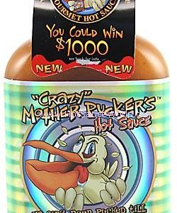 Crazy Mother Pucker’s Peachy Perversion scharfe Sauce, 6,5 Unzen.