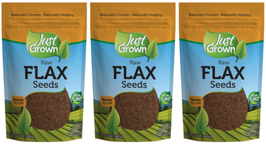 Just Grown Raw Flax Seeds, 12 Unzen. (Packung mit 3) – KOSTENLOSER Versand