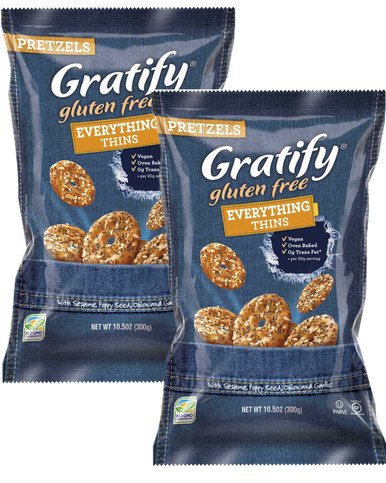 Gratify glutenfrei Everything Brezel Thins, 10,5 oz (Packung mit 2)