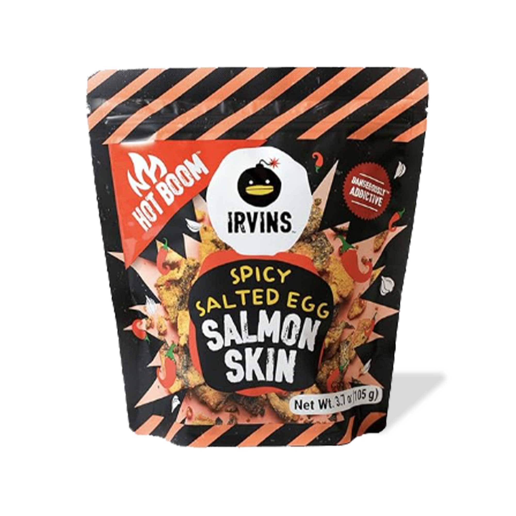 Irvins Hot Boom gesalzen Egg Lachs Haut