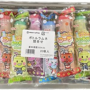 Maruta “Bottle Ramune” Zuckerbonbons, 4 verschiedene Sorten, x 20 Packungen darin – 10g