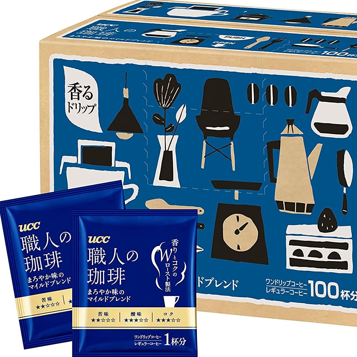 UCC Artisan Drip Kaffee Mild Blend 100 Packs Premium Japanischer Braufrischer Geschmack – Tokyo Sakura Mall