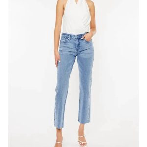 Evelyn Mid Rise Jeans in Blau