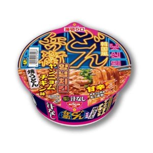 Nissin Donbei Korean-style süß und würzig Yangnyeom Huhn Geschmack gegrillt Udon