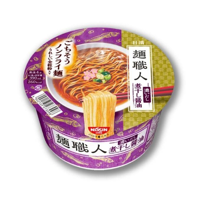 Nissin Herren Shokunin Dicke Dashi Niboshi Sojasauce mit Vollkornnudeln
