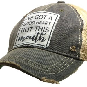 Vintage Life Ich habe ein gutes Herz, aber dieser Mund Trucker Hut Baseba