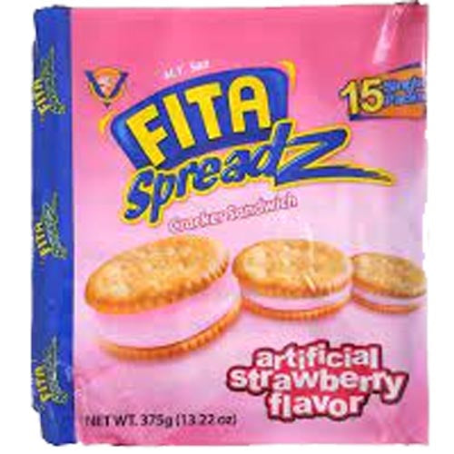 M.Y. San Fita Spreadz Cracker Sandwich – Künstlicher Erdbeergeschmack – 15er Packung – 375 G