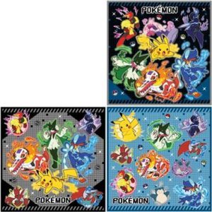 Pokémon Lunch Cloth Set of 3 – 100% Baumwolle, hergestellt in Japan
