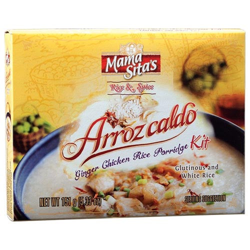 Mama Sita's Reis und Gewürz – Arrozcaldo – Ingwer Huhn Reis Porridge Kit – Glutin und weißer Reis – 151 G