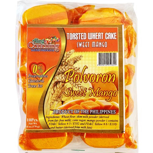 Aling Conching – Polvoron süß Mango – gerösteter Weizenkuchen – süße Mango – 10 Stück – 170 G