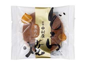 Nakamuraya, Dorayaki, Pfannkuchen-Sandwiches mit Kastanie und weißer Bohnenpaste. 1 Stück