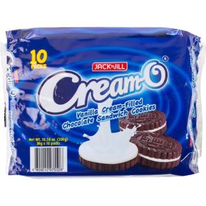 Jack ‘n Jill cream-o – Vanille-Creme gefüllte Schokolade Sandwich Plätzchen – 10 Packungen – 300 g (blau)