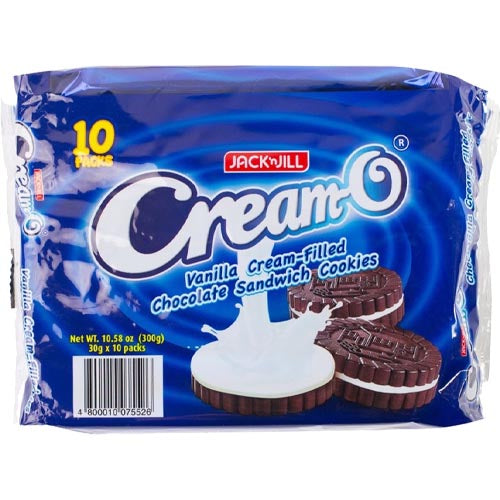 Jack ’n Jill – Creme-O – Vanille Schokoladen-Sandwichkekse mit Sahnefüllung – 10 Packungen – 300 G (BLAU)