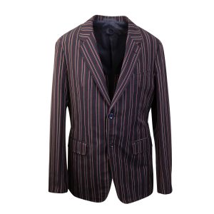 Caruso Velvet Sportmantel aus Baumwolle mit zwei Knöpfen – Schwarz