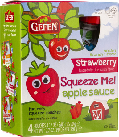 Gefen Erdbeere Apfelsoße Beutel, 3,17 oz (4 Stück)
