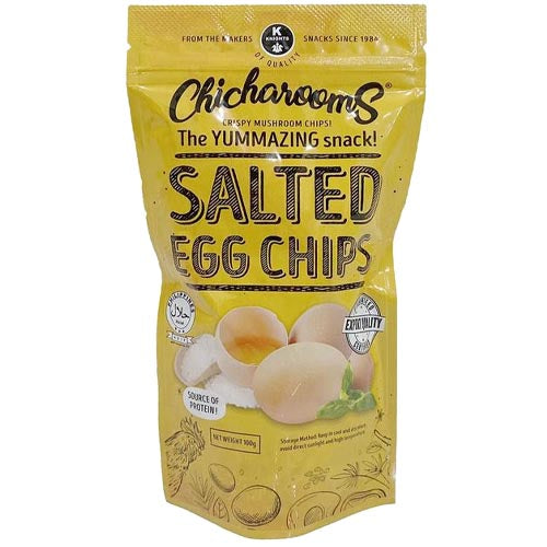 Chicharooms – Knusprige Pilzchips – Gesalzene Eierchips – 100 G