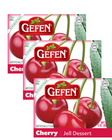 Gefen Kirsche Jello, 3 Unzen (3 Stück)