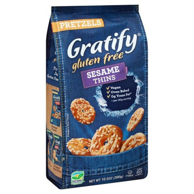 Gratify Glutenfreie Sesam Pretzel Thins, 10.5 oz