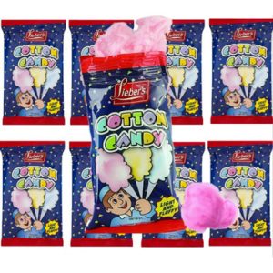 Lieber’s Zuckerwatte, leicht und flauschig, Sortenpackung mit roten und blauen Aromen, (Packung mit 8)
