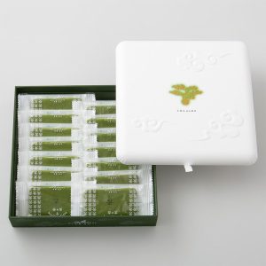 Chanoka, Okoicha Lang de Chat, Matcha Sandkeks, weiße Schokolade, 14 Stück in 1 Schachtel, kyoto
