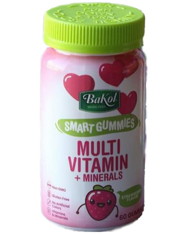 Bakol Mehrfarbig Vitamin + Mineralien Erdbeergeschmack, 60 Gummibärchen