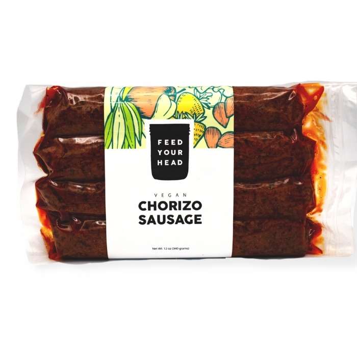 Füttern Sie Ihren Kopf – Vegane Chorizo-Würstchen, 4er Packung – bei PlantX kaufen