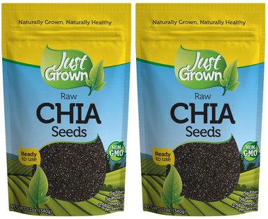 Just Grown Raw Chia Samen, 12 Unzen. (Packung mit 2)