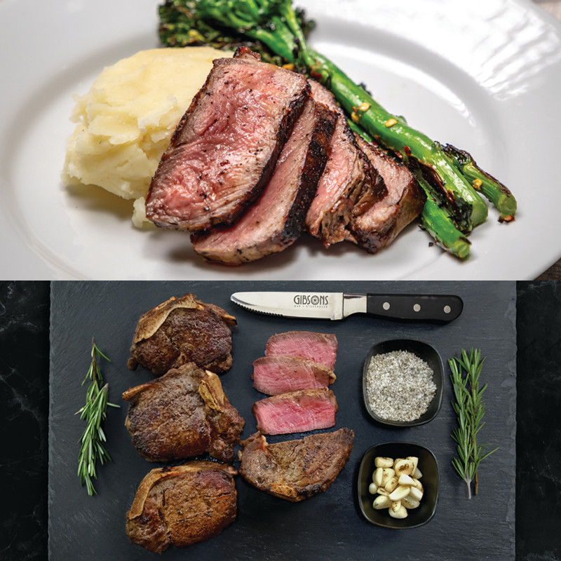 2 Gibsons 14oz. GGA New York Streifen & 2 Gibsons 12oz. GGA Bone-In Filets