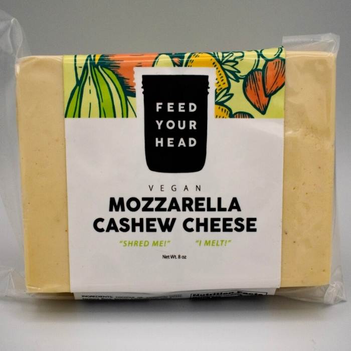 Füttern Sie Ihren Kopf – Veganer Mozzarella Cashewkäse, 6 Unzen