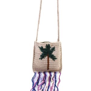 Gio Damen Palm Mini Umhängetasche Beige OS