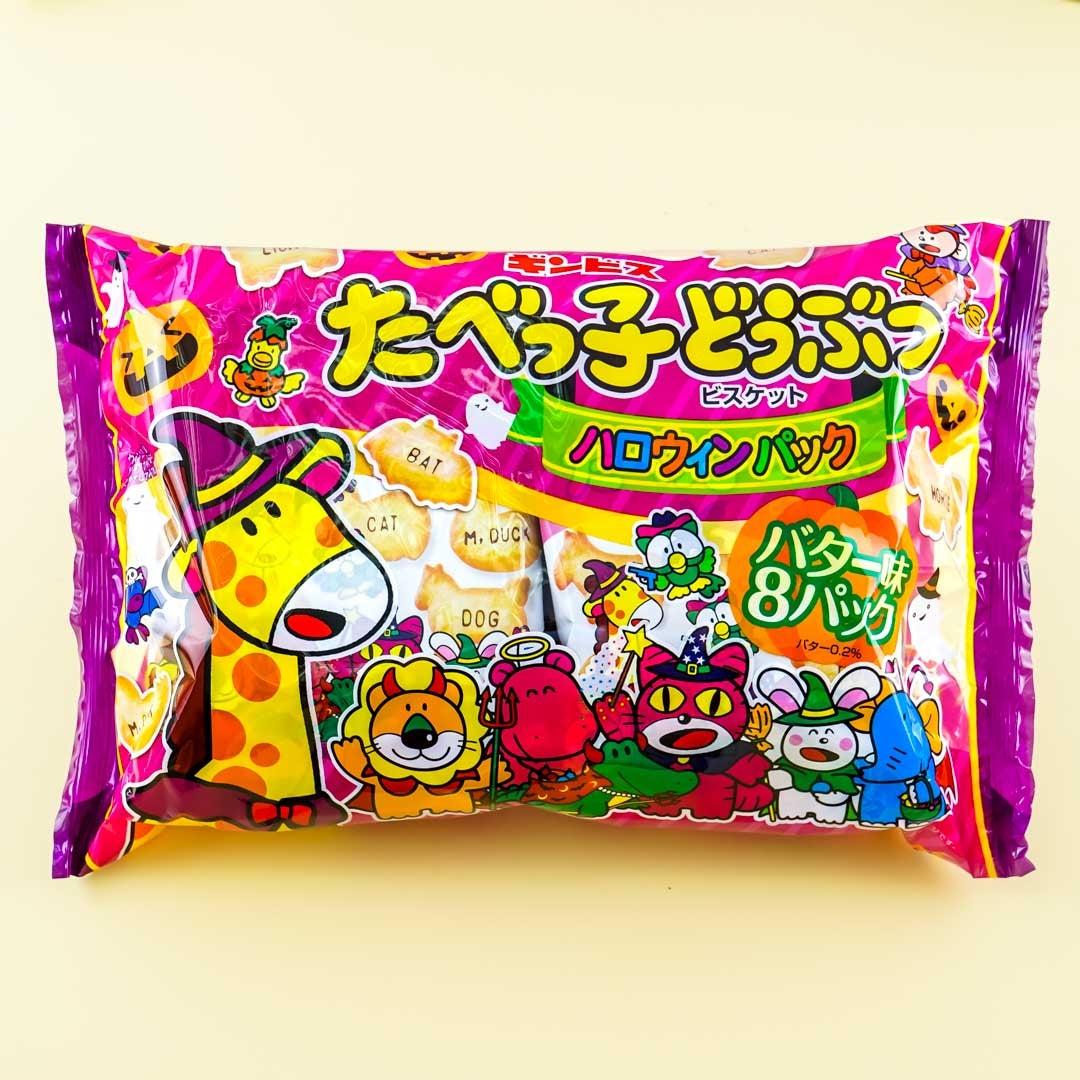 Ginbis Halloween Tabekko Tier Crackers Snack Packung – 8 Stück